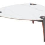 Multicolor Sintered Stone Coffee Table with Steel Vinyl-Wrapped Legs 7 Multicolor Sintered Stone Coffee Table with Steel Vinyl-Wrapped Legs