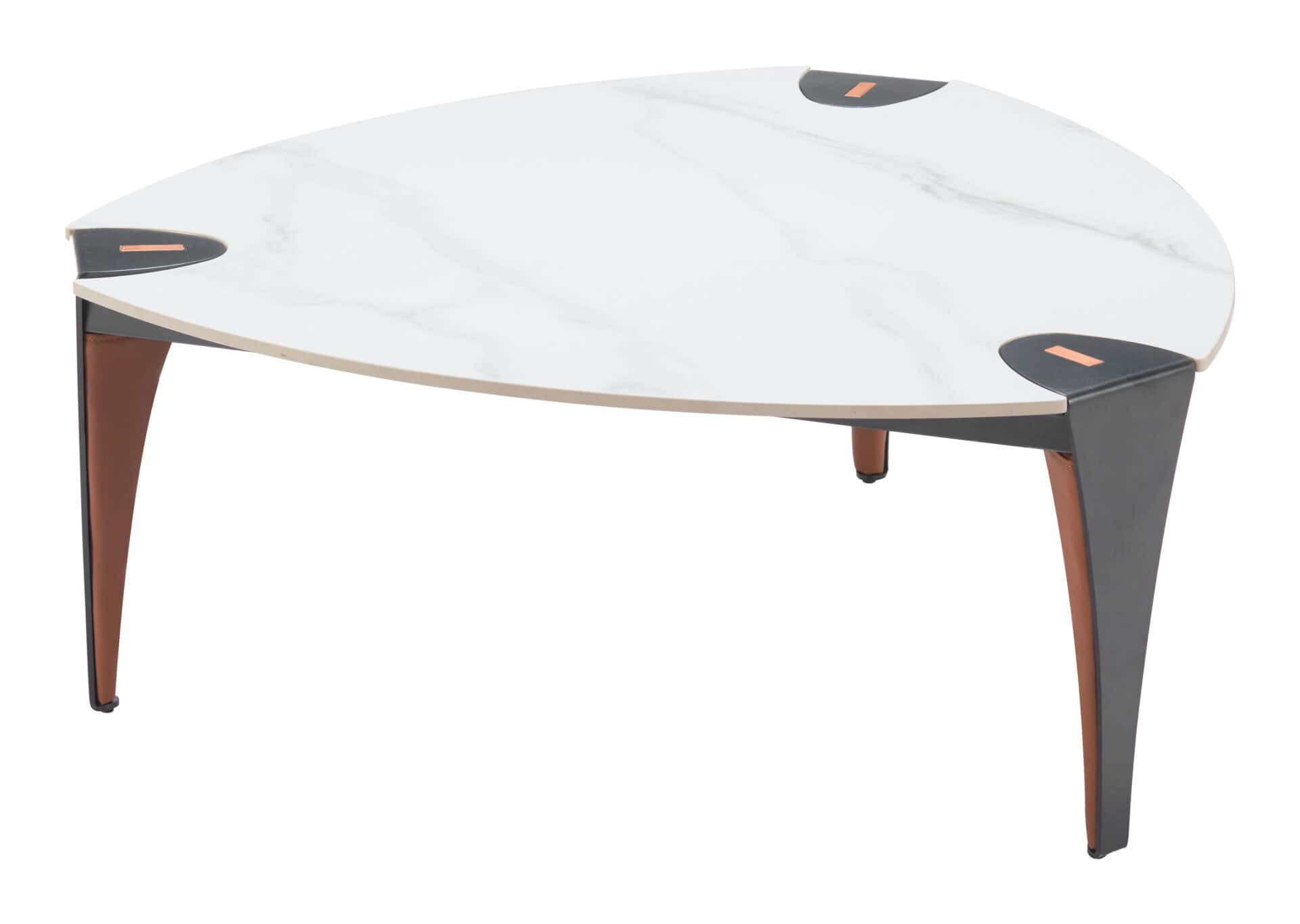 Multicolor Sintered Stone Coffee Table with Steel Vinyl-Wrapped Legs 1 Multicolor Sintered Stone Coffee Table with Steel Vinyl-Wrapped Legs