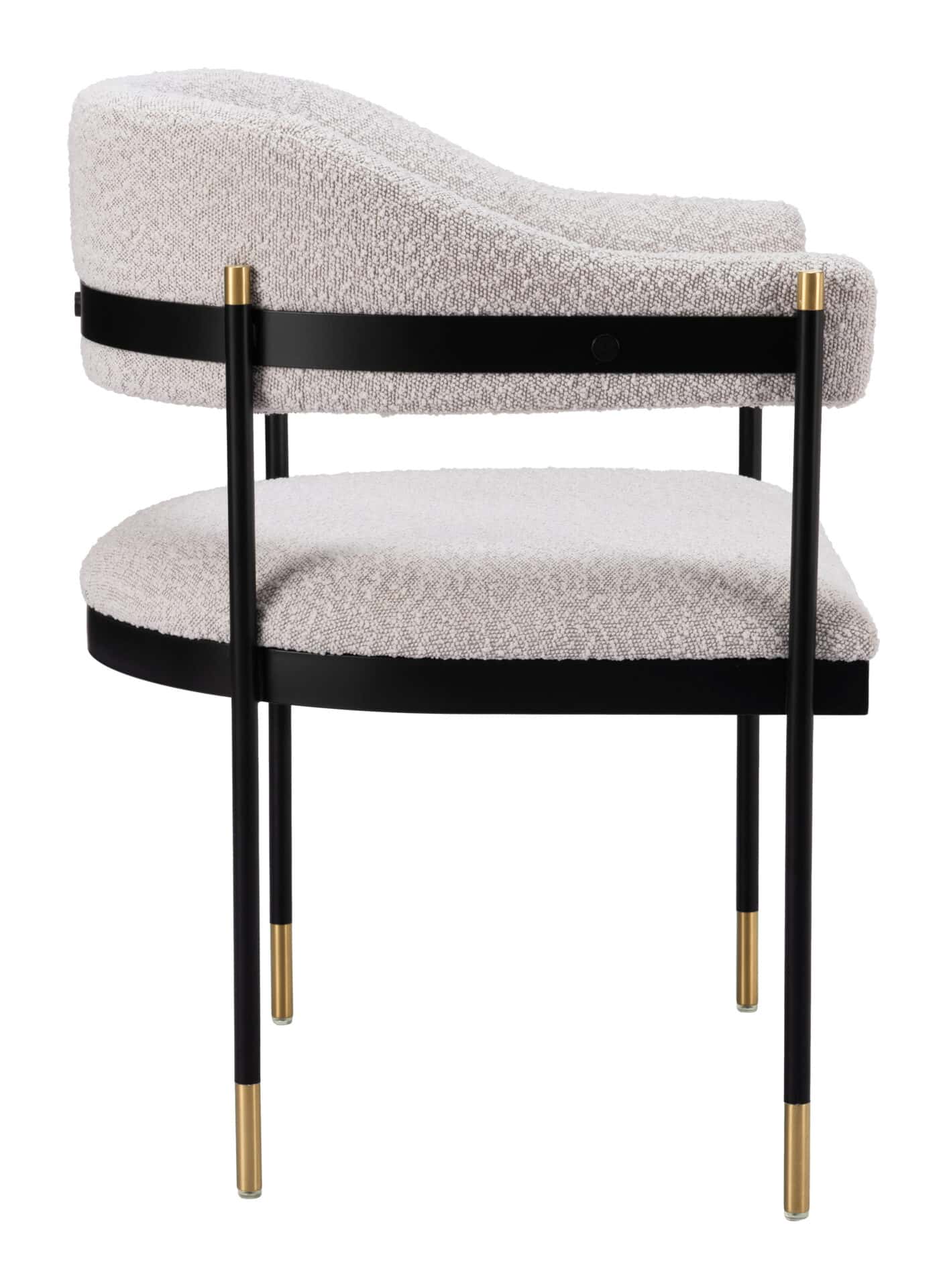 Modern Gray Dining Chair with Plush Teddy Fabric and Steel Frame 4 Modern Gray Dining Chair with Plush Teddy Fabric and Steel Frame - Image 4