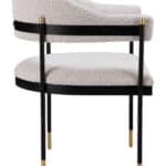Modern Gray Dining Chair with Plush Teddy Fabric and Steel Frame 13 Modern Gray Dining Chair with Plush Teddy Fabric and Steel Frame