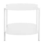 Modern Oval Coffee Table with Steel Frame and Two Shelves