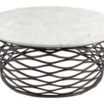 Marble Top Coffee Table with Antique Bronze Cast Aluminum Base 9 Marble Top Coffee Table with Antique Bronze Cast Aluminum Base
