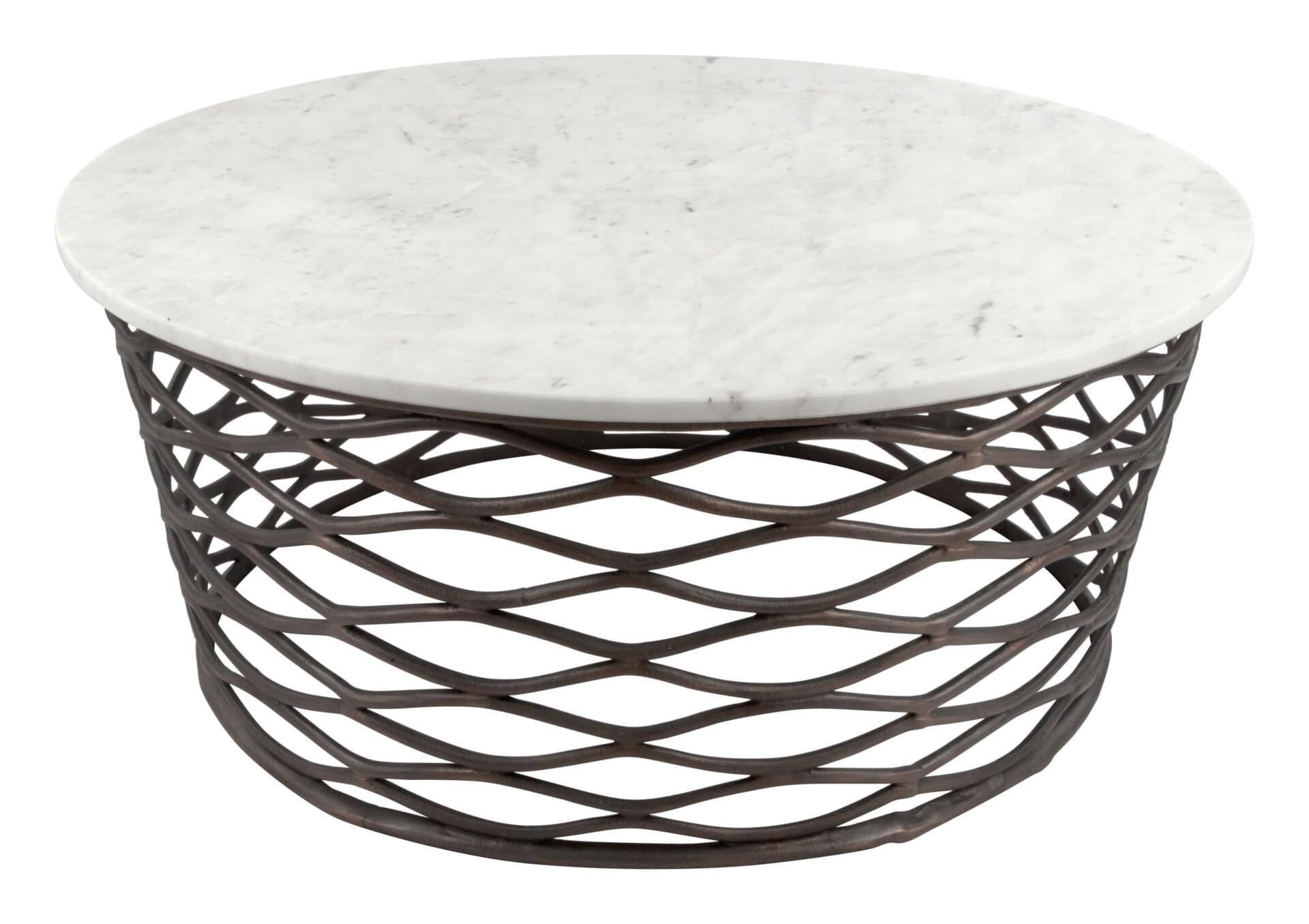 Marble Top Coffee Table with Antique Bronze Cast Aluminum Base 3 Marble Top Coffee Table with Antique Bronze Cast Aluminum Base - Image 3