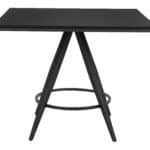 Black Square Dining Table, Mid-Century Modern Industrial Design 8 Black Square Dining Table, Mid-Century Modern Industrial Design