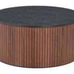 Round Black & Walnut Coffee Table with Storage and Elegant Wood Legs 13 Round Black & Walnut Coffee Table with Storage and Elegant Wood Legs