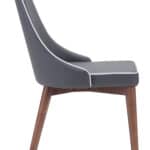 Slim Wing Back Dining Chairs in Dark Gray with Walnut Legs (Set of 2) 10 Slim Wing Back Dining Chairs in Dark Gray with Walnut Legs (Set of 2)