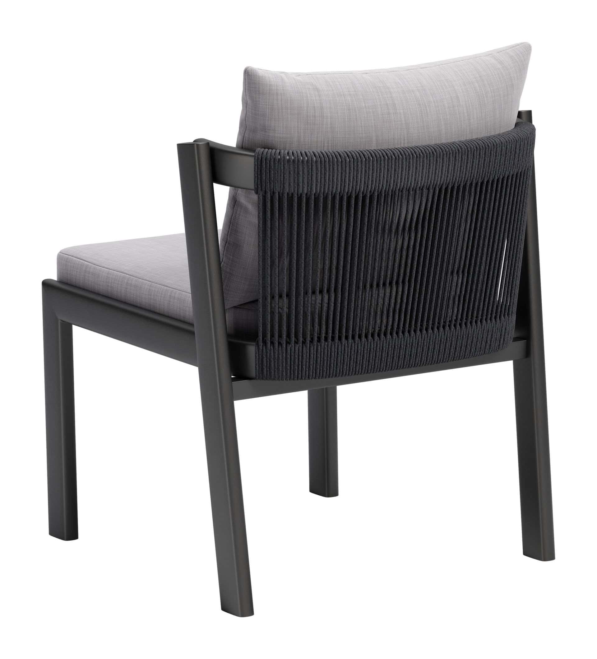 Gray Outdoor Dining Chairs Durable Aluminum Frame (Set of 2) 18 Gray Outdoor Dining Chairs Durable Aluminum Frame (Set of 2)