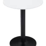Round White & Black Bistro Table with Pedestal Base