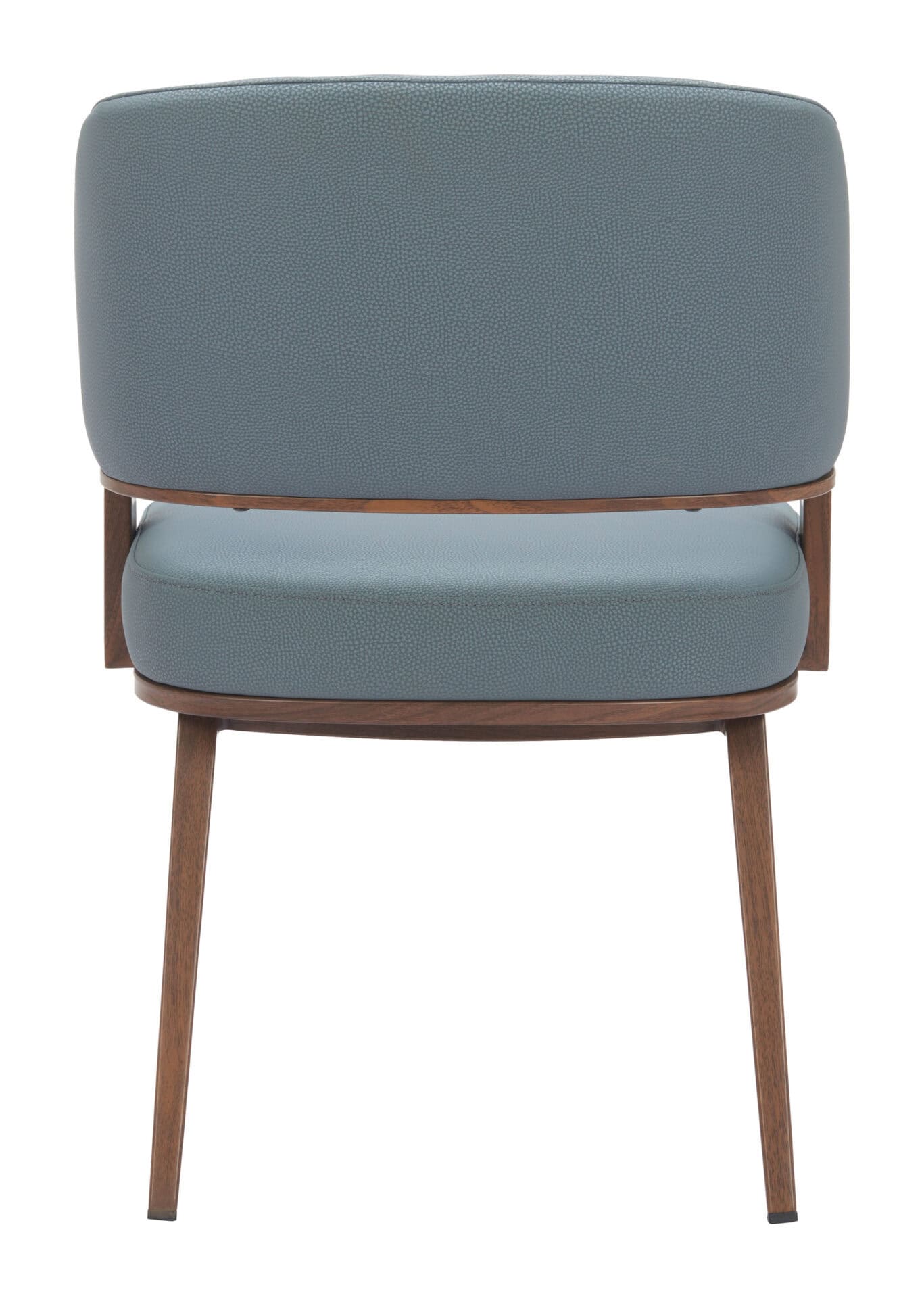 Modern Gray and Walnut Dining Chair with Faux Wood Legs 4 Modern Gray and Walnut Dining Chair with Faux Wood Legs - Image 4