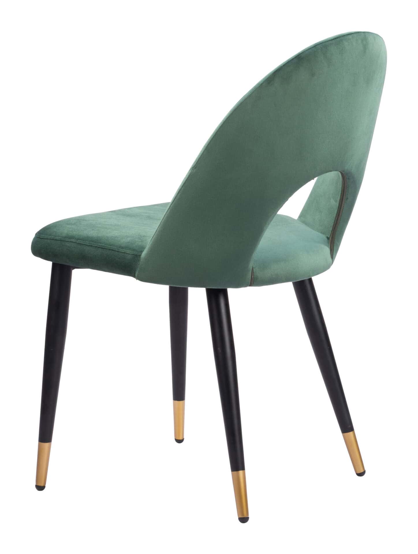 Modern Green Velvet Dining Chair with Steel Base (Set of 2) 7 Modern Green Velvet Dining Chair with Steel Base (Set of 2) - Image 7