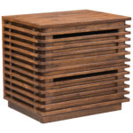 Scandinavian Modern Walnut End Table with Two Drawers