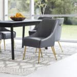 Gray & Gold Upholstered Armchair with Cushion and Metal Legs 10 Gray & Gold Upholstered Armchair with Cushion and Metal Legs