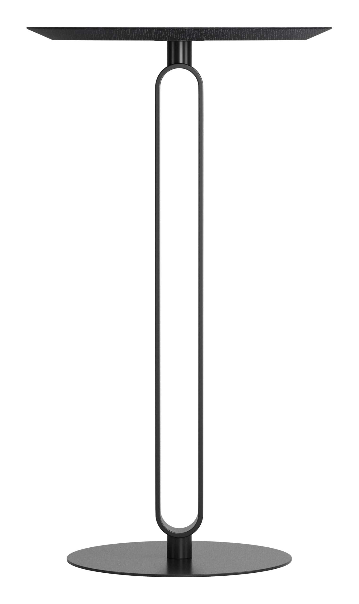 Black Round Bar Table with Steel Frame and Wood Veneer Top 10 Black Round Bar Table with Steel Frame and Wood Veneer Top