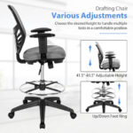 Ergonomic Drafting Chair with Adjustable Armrests and Footrest