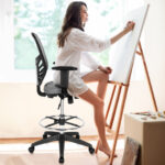 Ergonomic Drafting Chair with Adjustable Armrests and Footrest