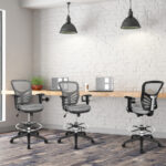 Ergonomic Drafting Chair with Adjustable Armrests and Footrest