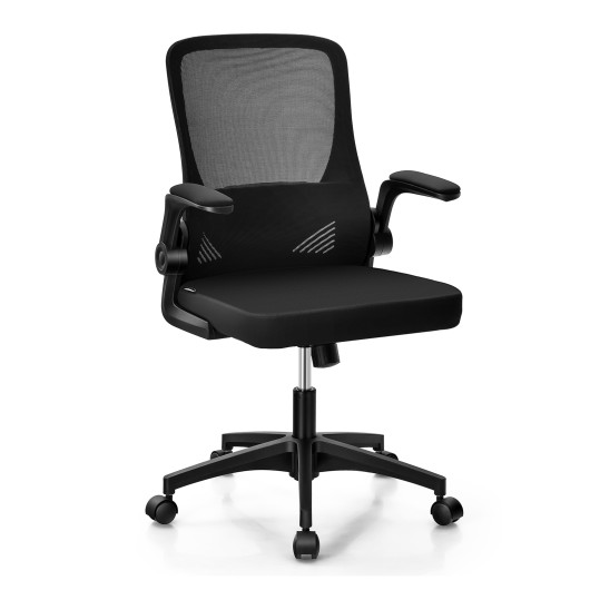 Ergonomic Swivel Mesh Office Chair with Foldable Backrest Black 3 Ergonomic Swivel Mesh Office Chair with Foldable Backrest Black - Image 3