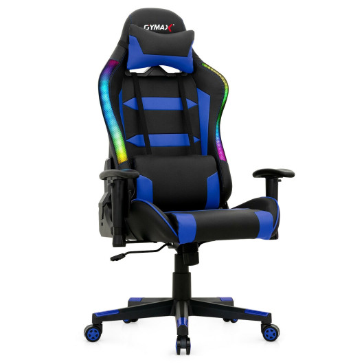 Ergonomic Swivel Gaming Chair with RGB Lights and Remote