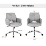 Gray Adjustable Mid Back Office Chair with Rocking Function