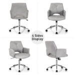 Gray Adjustable Mid Back Office Chair with Rocking Function