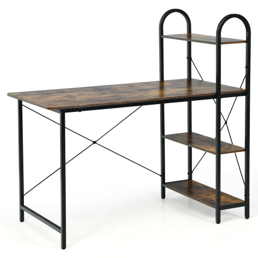 48-Inch Reversible Computer Desk with Shelves for Small Spaces 3 48-Inch Reversible Computer Desk with Shelves for Small Spaces - Image 3