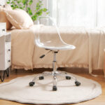 Clear Acrylic Adjustable Height Swivel Office Chair with Casters