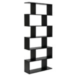 Modern 6 Tier S Shaped Bookshelf and Storage Unit