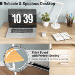 Folding Computer Desk with Drawers and Wheels for Home Office
