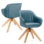 Modern Swivel Accent Chairs with Beech Wood Legs (Set of 2)