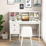 48 Inch Computer Desk with Hutch Drawers and Charging Station 16 48 Inch Computer Desk with Hutch Drawers and Charging Station