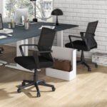 Ergonomic Black Desk Chair with Lumbar Support and Rocking Function