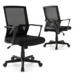 Ergonomic Black Desk Chair with Lumbar Support and Rocking Function