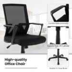 Ergonomic Black Desk Chair with Lumbar Support and Rocking Function