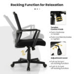 Ergonomic Black Desk Chair with Lumbar Support and Rocking Function