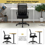 Ergonomic Black Desk Chair with Lumbar Support and Rocking Function
