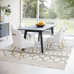 White and Gold Upholstered Armchair with Cushioned Back and Armrest 12 White and Gold Upholstered Armchair with Cushioned Back and Armrest