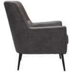 Vintage Black Faux Leather Accent Chair with Steel Legs 12 Vintage Black Faux Leather Accent Chair with Steel Legs