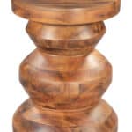 Walnut Acacia Minimalist Round Side Table for Living Room 7 Walnut Acacia Minimalist Round Side Table for Living Room
