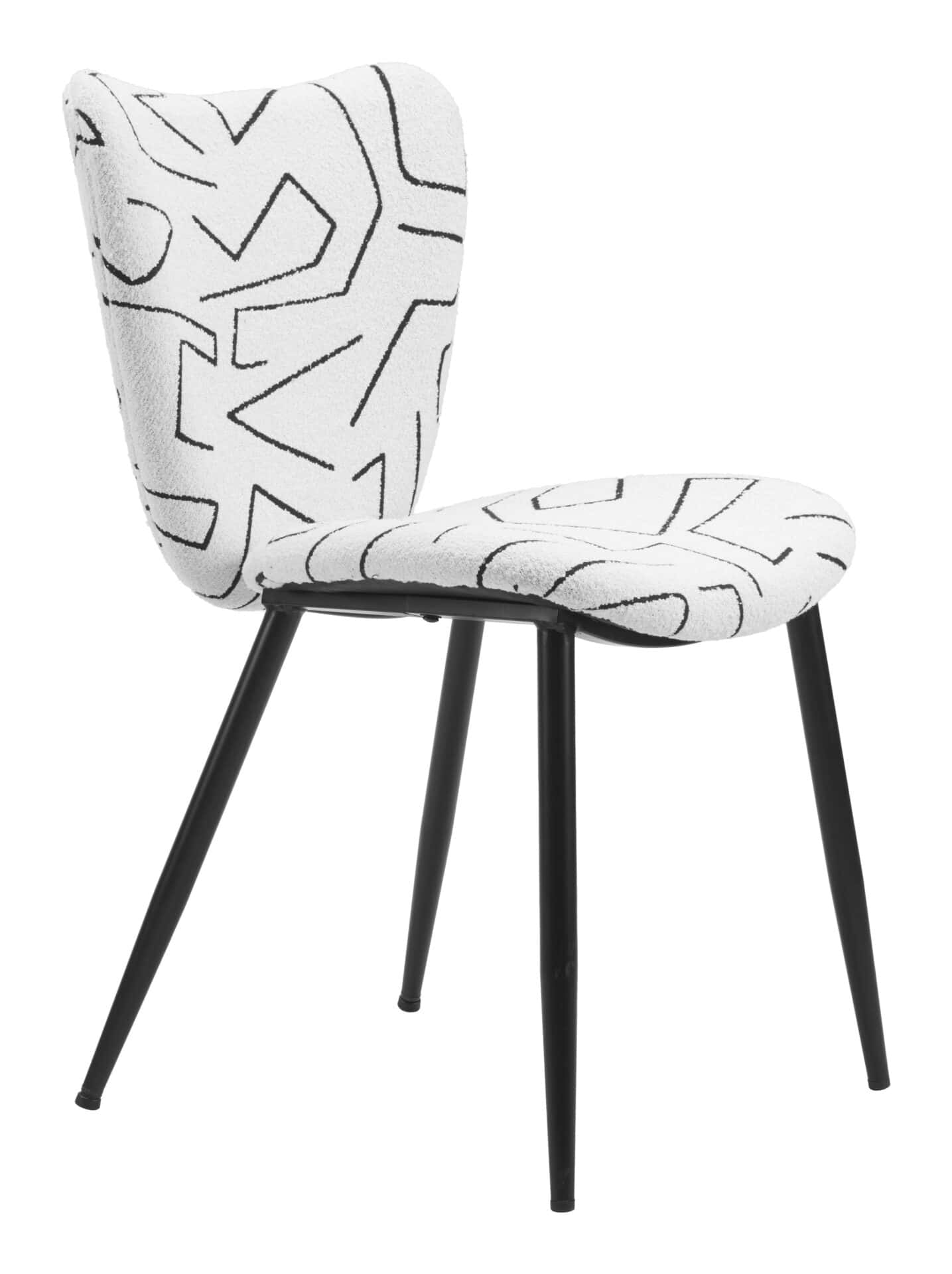 Modern White Dining Chair with Steel Frame and Vinyl Seat (Set of 2) 6 Modern White Dining Chair with Steel Frame and Vinyl Seat (Set of 2) - Image 6