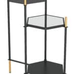 Hexagonal Black and Gold Side Table with Triple Storage Space 11 Hexagonal Black and Gold Side Table with Triple Storage Space
