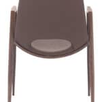 Mid-Century Modern Faux Leather Dining Chair Walnut Steel Legs (Set of 2)