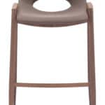 Mid-Century Modern Brown Barstool with Walnut Legs (Set of 2)