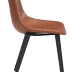 Vintage Brown Faux Leather Dining Chair with Steel Legs (Set of 2) 13 Vintage Brown Faux Leather Dining Chair with Steel Legs (Set of 2)