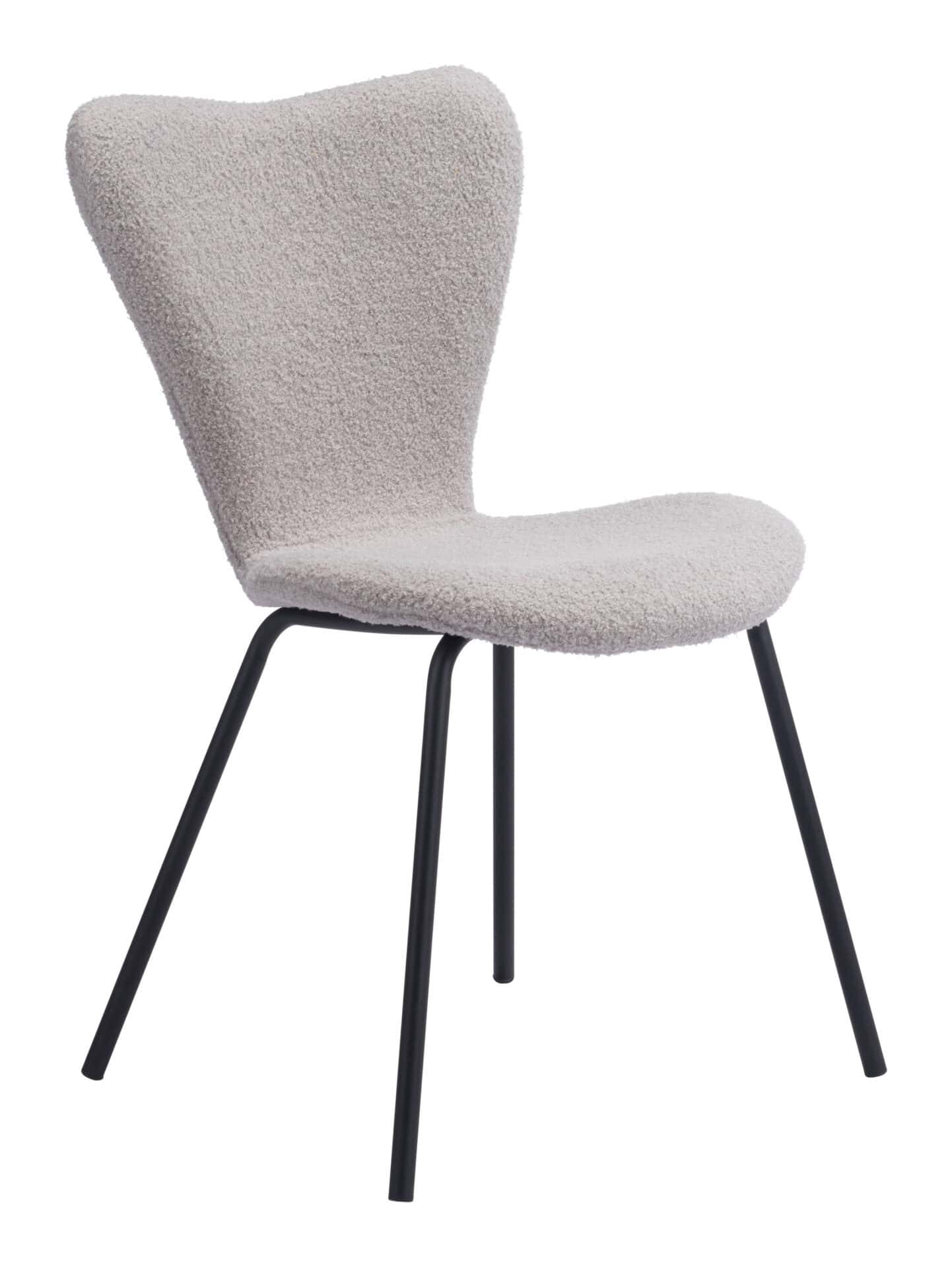 Light Gray Stackable Dining Chair with Powder Coated Steel Frame (Set of 2) 3 Light Gray Stackable Dining Chair with Powder Coated Steel Frame (Set of 2) - Image 3