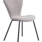 Light Gray Stackable Dining Chair with Powder Coated Steel Frame (Set of 2) 12 Light Gray Stackable Dining Chair with Powder Coated Steel Frame (Set of 2)