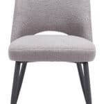 Gray Boho Dining Chair with Steel Legs (Set of 2)