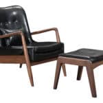 Mid-Century Modern Black Lounge Chair and Ottoman Set (2 Piece) 12 Mid-Century Modern Black Lounge Chair and Ottoman Set (2 Piece)