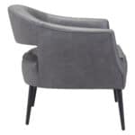 Vintage Gray Faux Leather Accent Chair with Steel Legs 12 Vintage Gray Faux Leather Accent Chair with Steel Legs