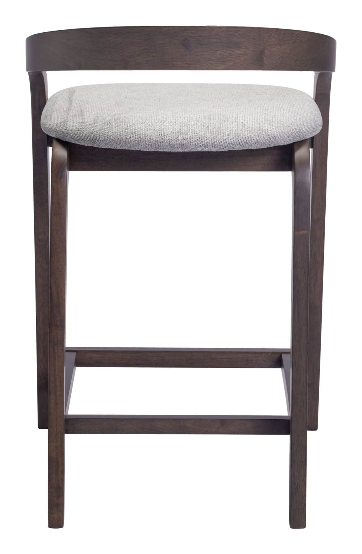 Contemporary Rubberwood Counter Stool in Dove Gray and Espresso (Set of 2) 4 Contemporary Rubberwood Counter Stool in Dove Gray and Espresso (Set of 2) - Image 4