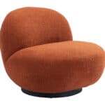 Burnt Orange Shearling Accent Chair with Modern Powder-Coated Legs 14 Burnt Orange Shearling Accent Chair with Modern Powder-Coated Legs